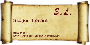 Stájer Lóránt névjegykártya
